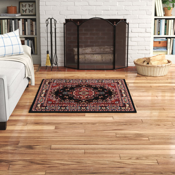 Charlton Home® Modena Oriental Black/Red Area Rug & Reviews Wayfair